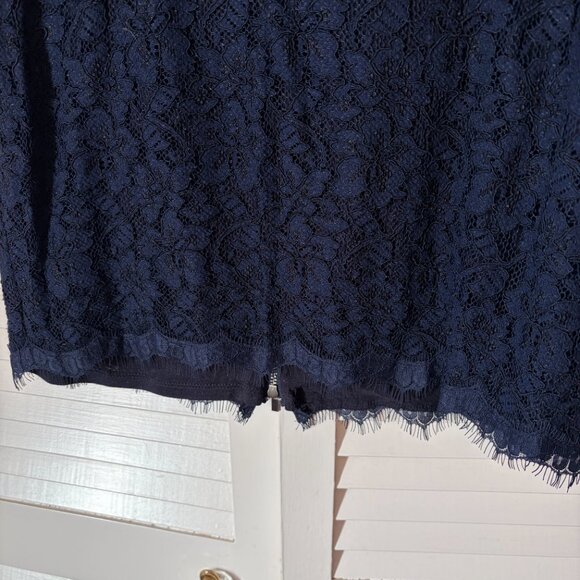 Diane von Furstenberg lace Scotia skirt 12 navy exposed zipper pencil stretchy - Picture 4 of 12